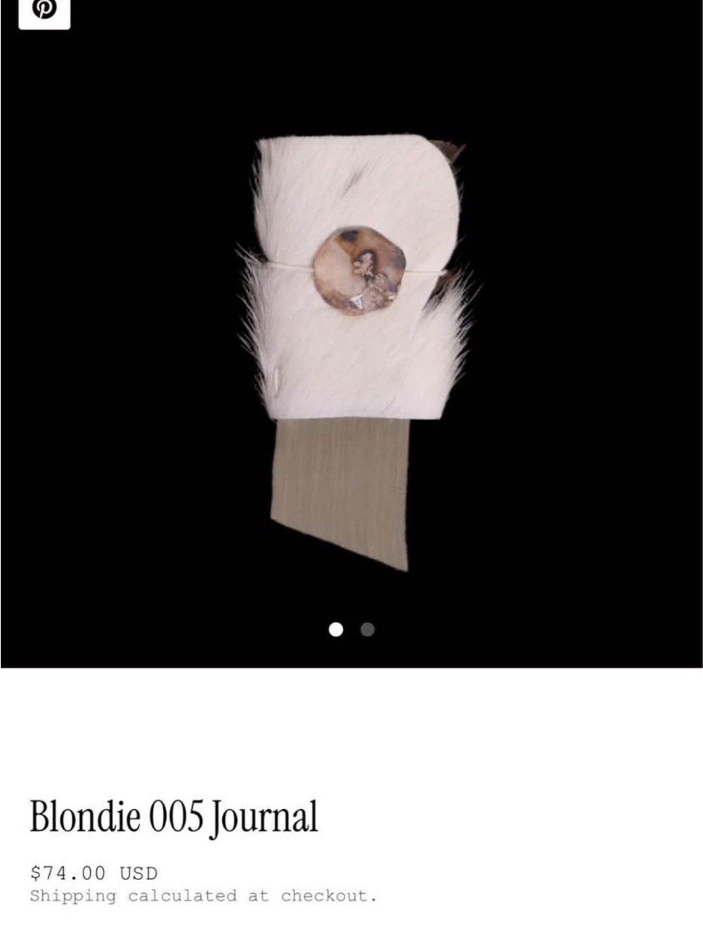 White Fur Journal with Crystal Accent